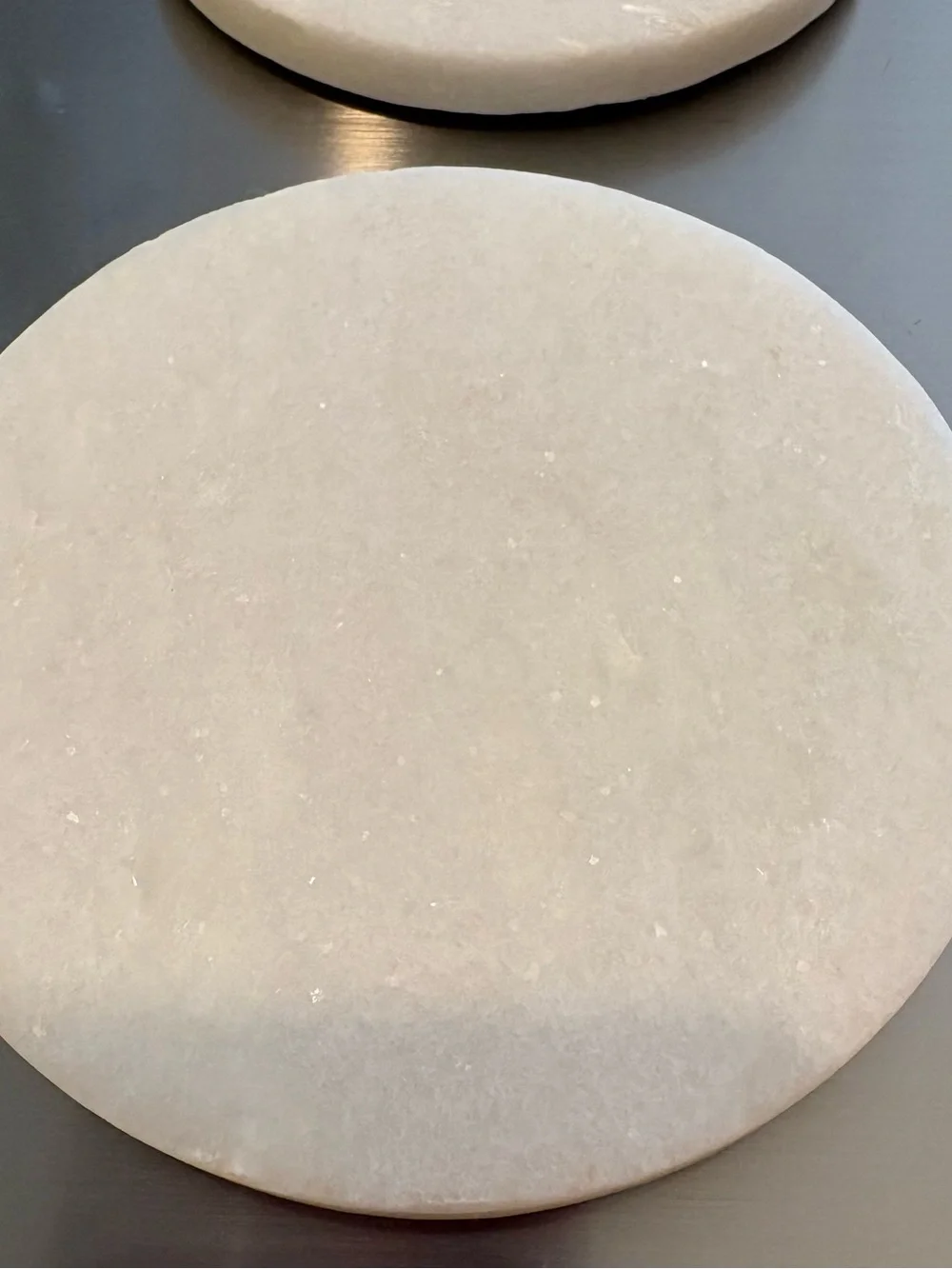 White Marble Round Coasters - Home Accents